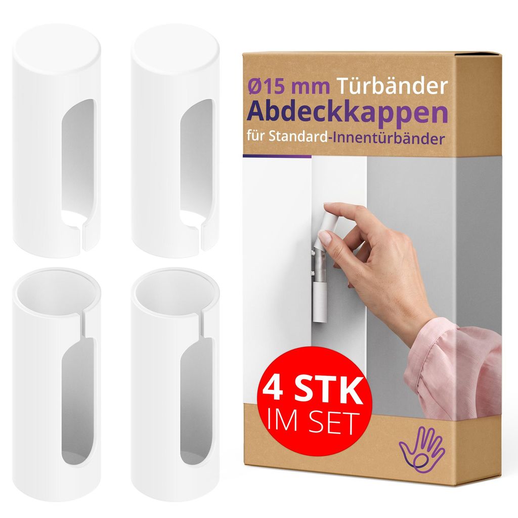 ERGO line Aufsteckhülsen für Türbänder Ø 15 mm – 4 Stück Produktbild 