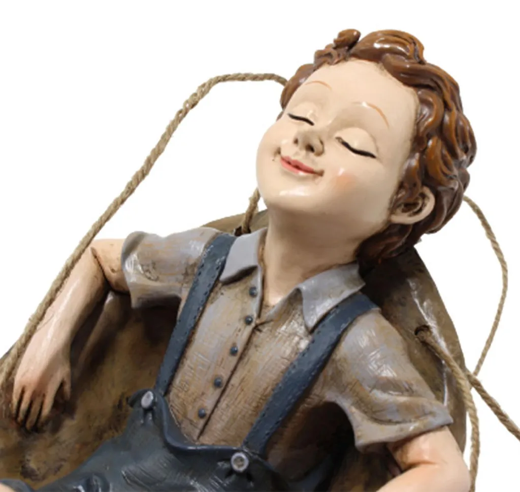 Statuette garçon extérieur peint à la main résine durable et anti-intempéries - 5