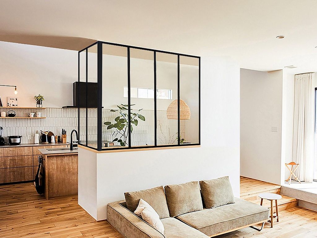 Pulverbeschichtete Aluminium-Eckwand - L.120 x T.60 x H.105 cm - schwarz - BAYVIEW