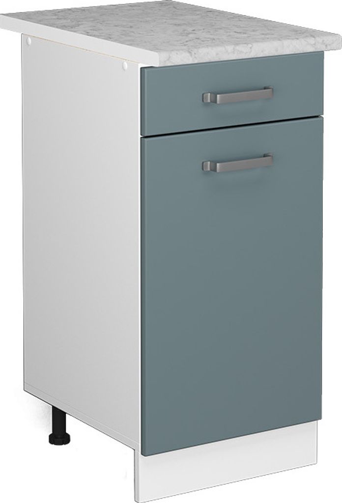 Unterschrank Vicco R-Line Blau-Grau 40 cm mit Schublade, mit Arbeitsplatte, Model 41654