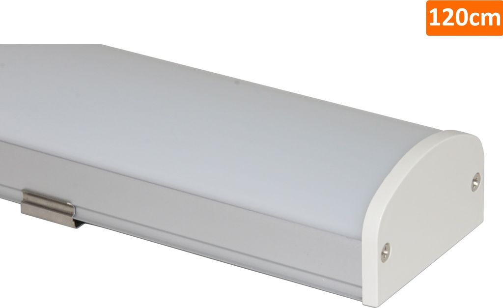 40W LED Unterbauleuchte 121cm Lichtleiste Kaltweiß 6500K Küchenleiste Schrankleuche 121 x 6,3 x 3,9 cm 3200 Lumen 230V Weiß
