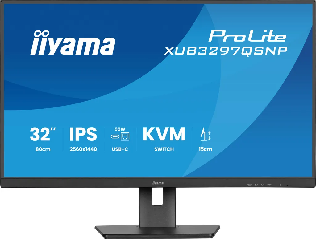 Écran Iiyama 32 pouces QHD IPS avec Dock USB-C intégré pour Pro