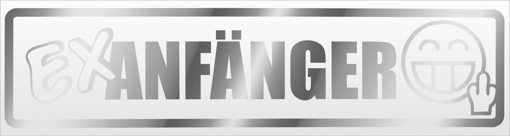 Kiwistar Ex Anfänger Magnetschild Schild magnetisch - 45cm Chrom - Magnetfolie für Auto PKW Kfz