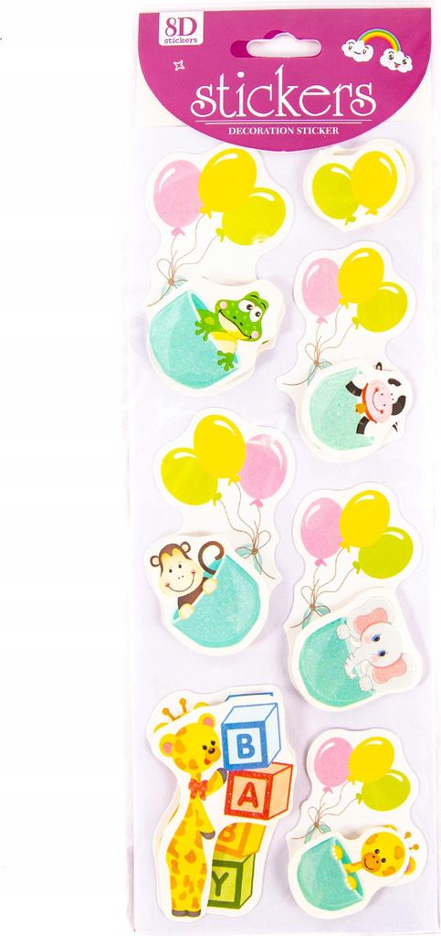 3D Wandsticker für Kinderzimmer - Bunte Aufkleber 8x25cm - Kreative Wanddeko & Bastelspaß