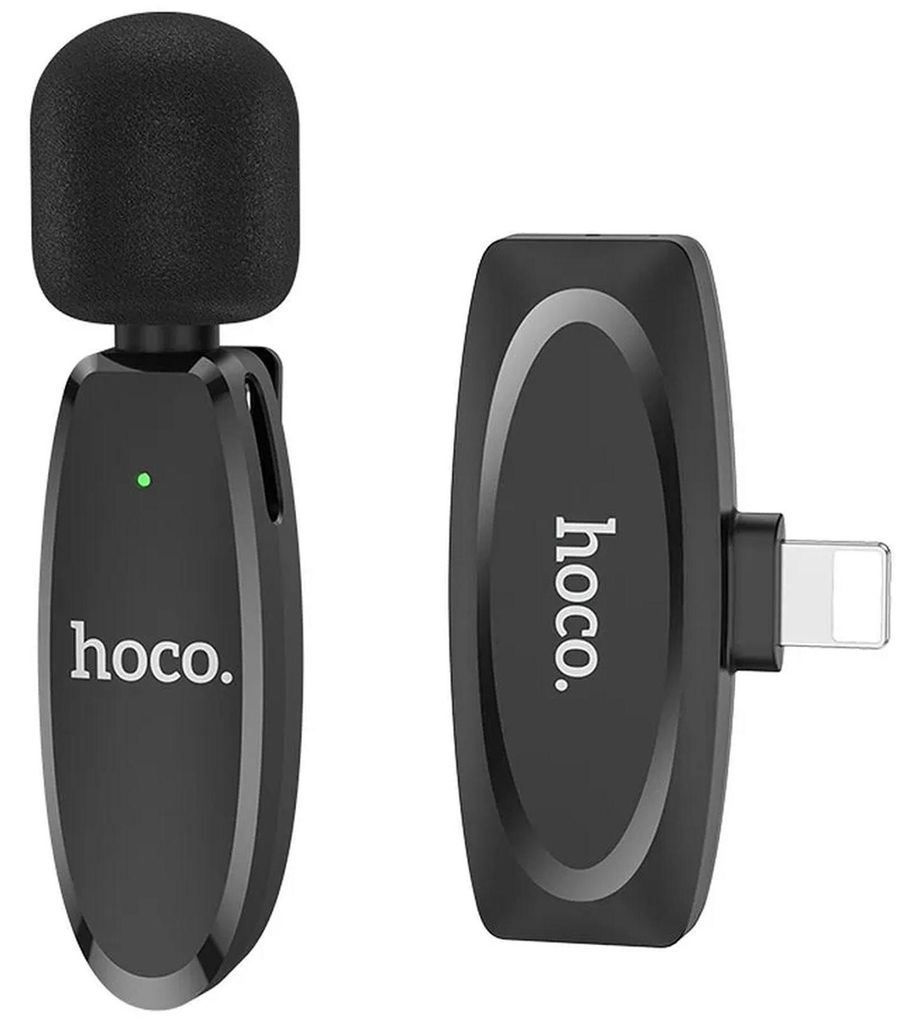 Hoco L15 Crystal Lavalier Wireless Lightning Mikrofon Krawattenmikrofon für iPhone Vlog Podcast Streaming Audio Mic Funkmikrofon Smartphone