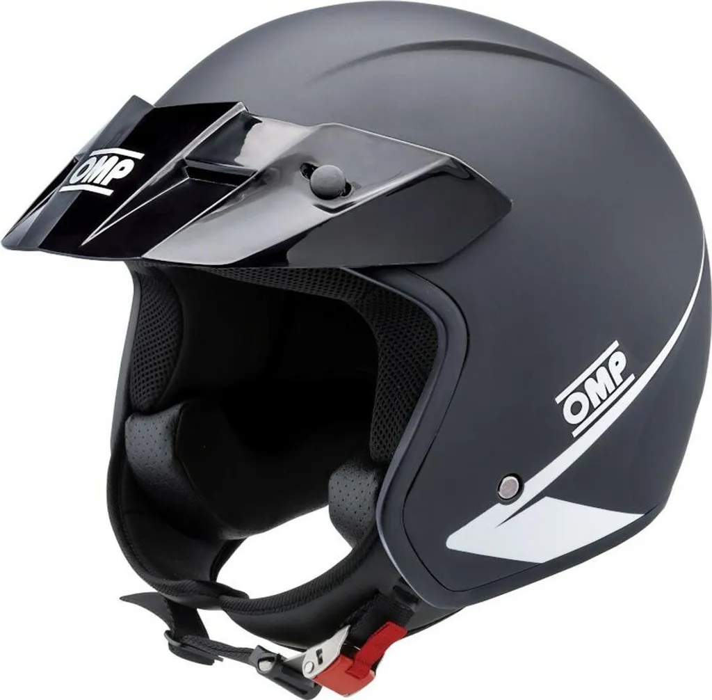 OMP Star Helmet Matt Black S - Casco Jet Omologato ECE 22.06 Pista