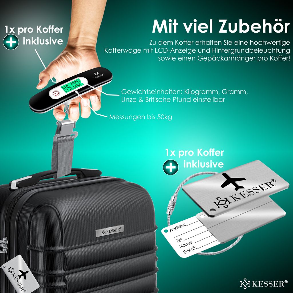 KESSER® Reisekoffer Hartschalen-Koffer Inkl. Kofferwaage + Produktbild 8