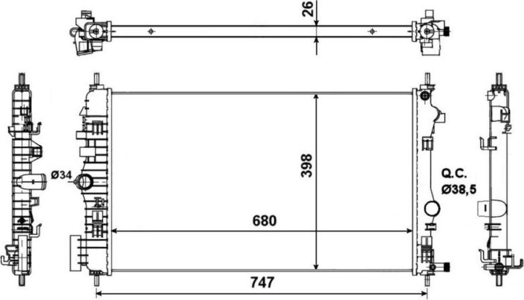 NRF Motorkühler für Chevrolet Malibu Opel Insignia Saab 9-5 Produktbild 