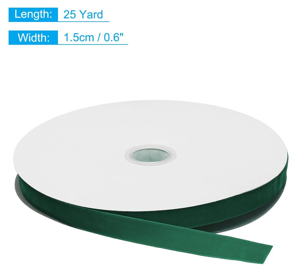 22 Meter Samtband , 1.5cm Weihnachten Velvet Ribbon fš¹r Str?u?e, DIY Basteln, Geschenkverpackung, Hochzeit Party (Dunkelgrš¹n)