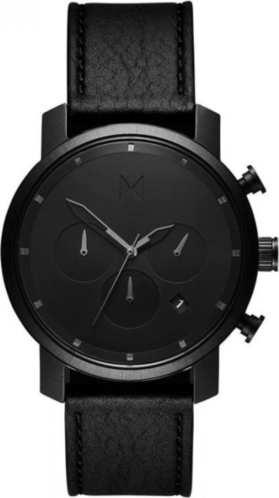 MVMT Herren Chronograph Quarz Armbanduhr mit Lederarmband D-MC02-BLBL