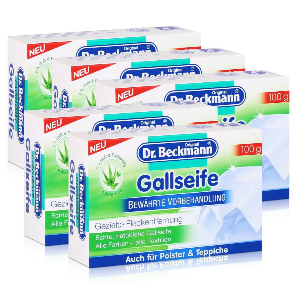 Dr. Beckmann Gallseife 100g Stück Gezielte Fleckentfernung (5er Pack)