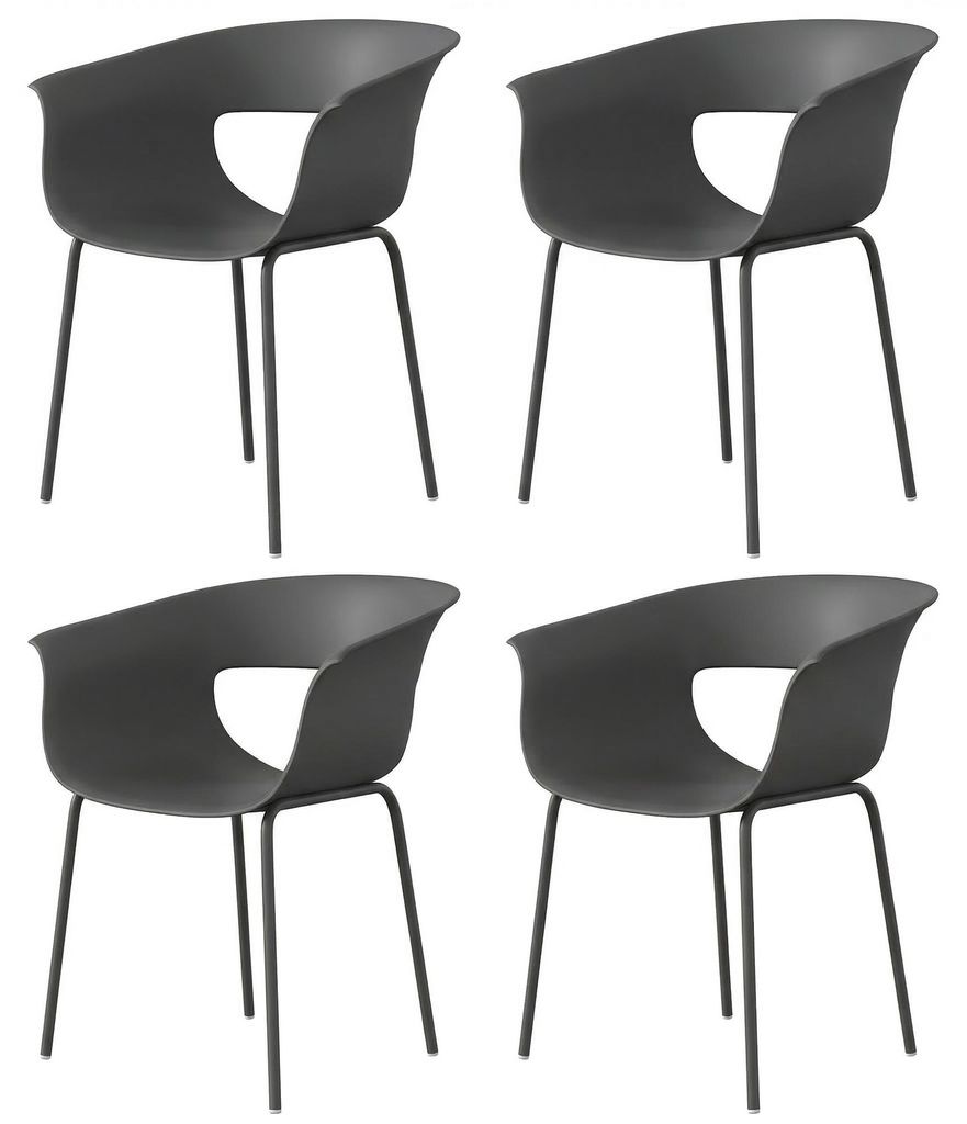 Outsunny tuinstoelen, set van 4, ergonomisch ontwerp, Productafbeelding 