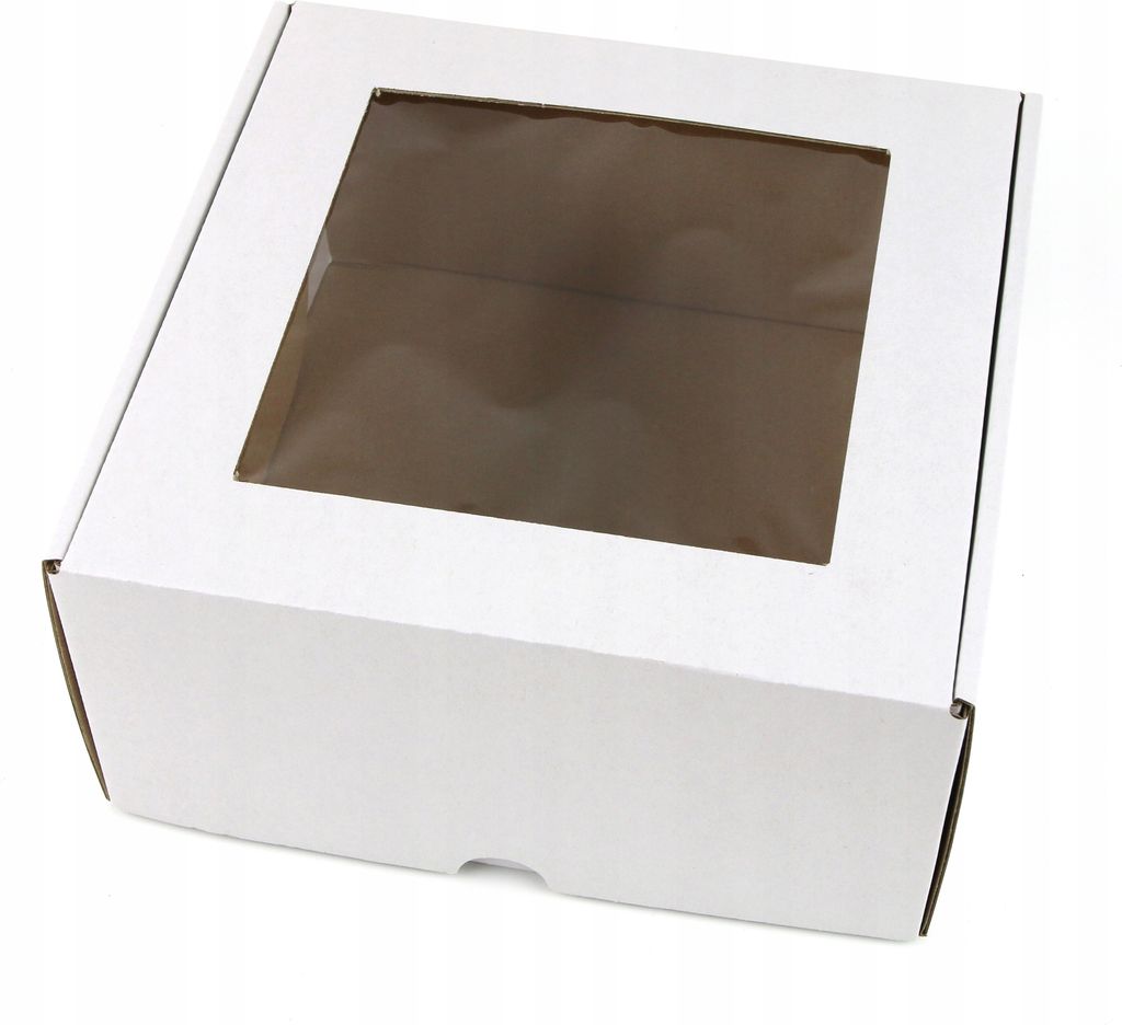 20x20x10 cm Box mit Fenster quadratisch Weiß - Satz von 5 Stück- Schachtel mit Fenster, Verpackung mit Sichtfenst