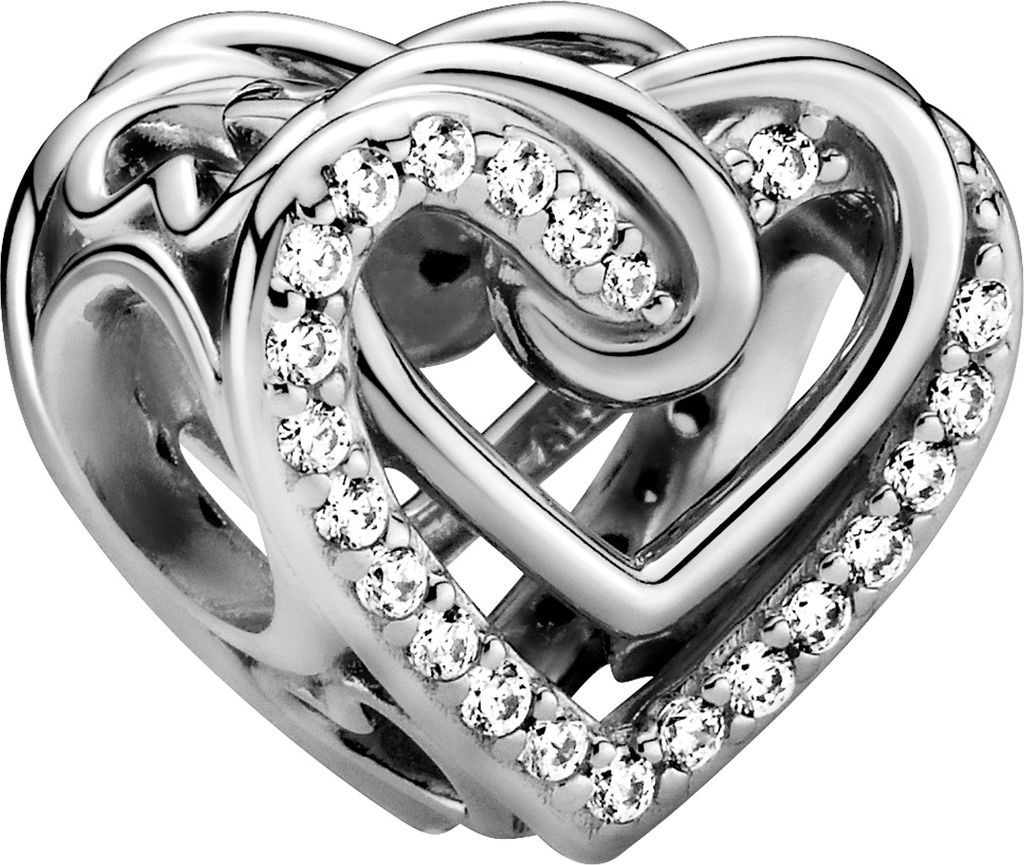 Pandora Moments Intertwined Hearts Charm, srebro, cyrkonia Zdjęcie produktu 