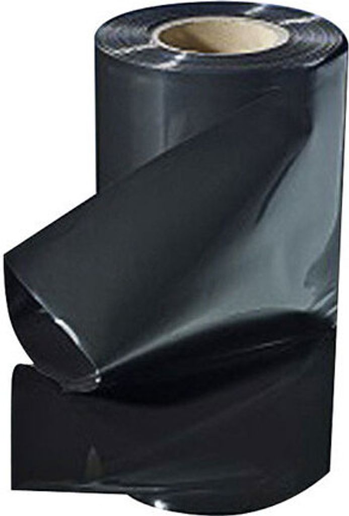 1x Schlauchfolie 200mm breit 100my opak - blickdicht schwarz 250 lfm.