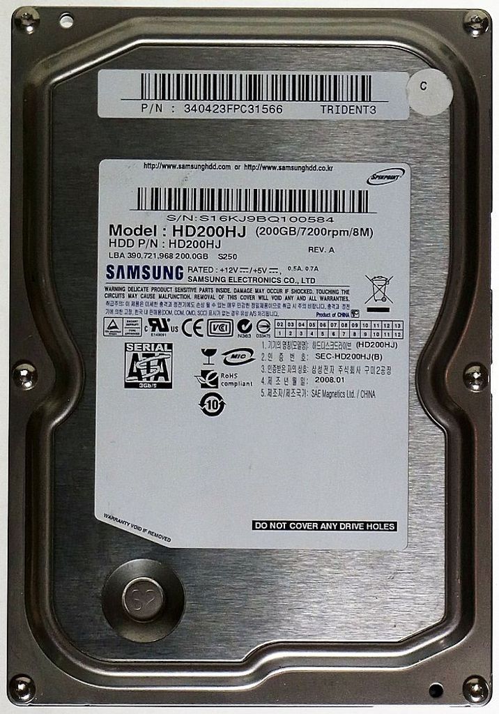 200GB HDD Samsung HD200HJ SATA2 ID13381