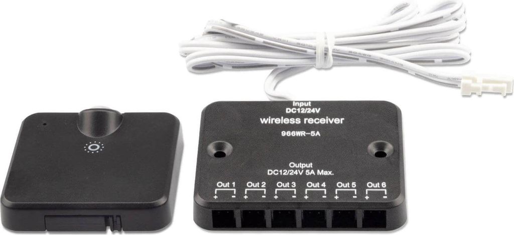 ISOLED MiniAMP LED Touch/Funk PWM-Dimmer mit PIR Sensor, 1 Kanal, 12-24V DC 5A, inkl. Funktaster