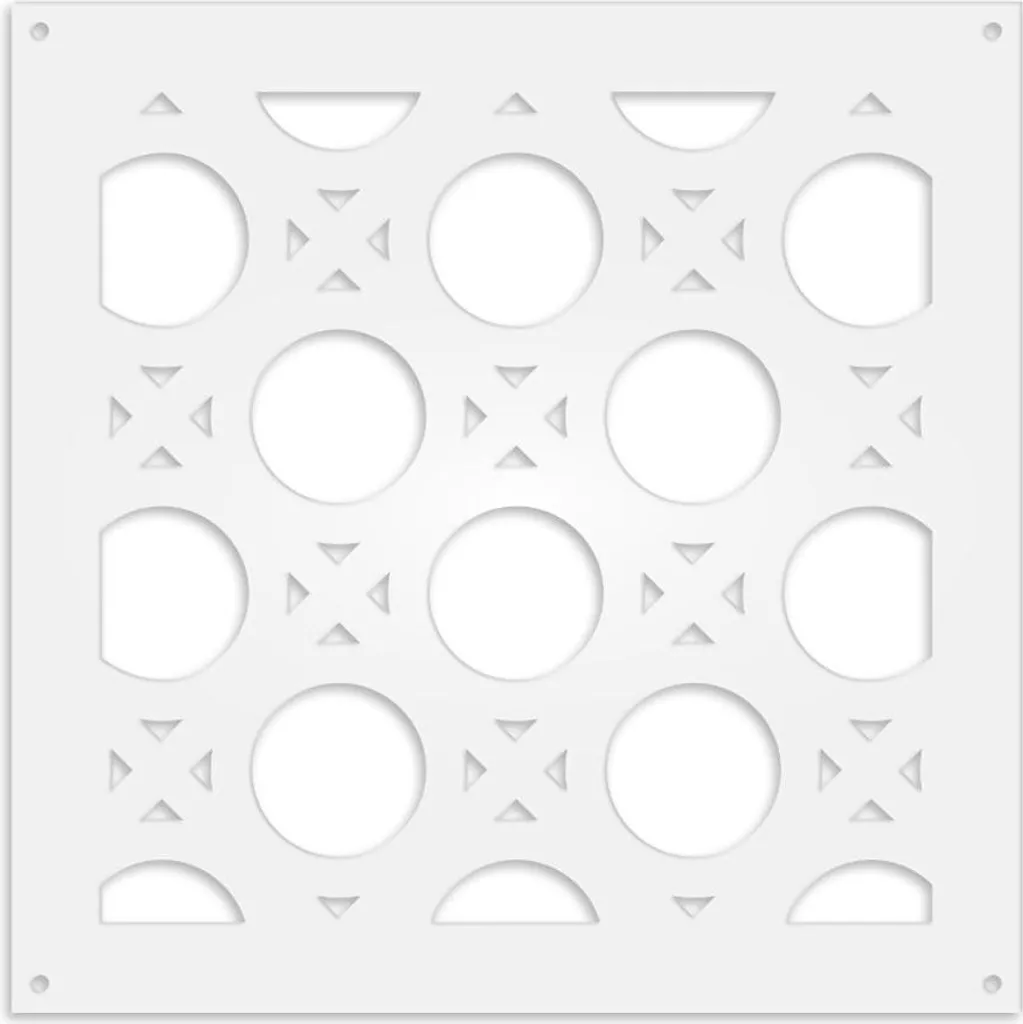 Divisorio Traforato Nottingham PVC Bianco 98x98 | Pannello Parasole 1cm