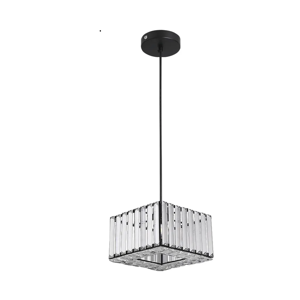 Suspension luminaire cristal noir réglable design moderne Modèle LX-40
