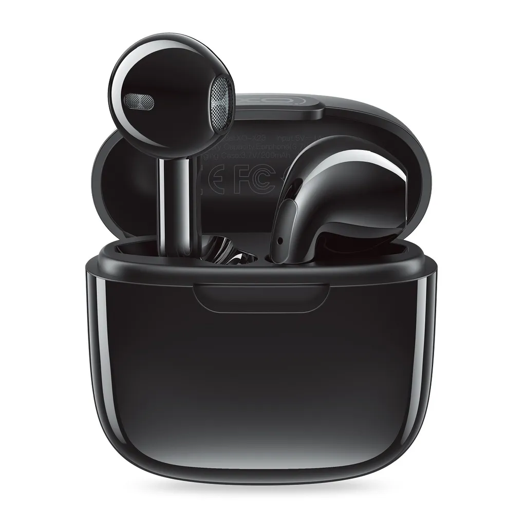 XO Cuffie Auricolari Wireless Bluetooth X23 5.3 TWS Auricolari wireless In-Ear con custodia di ricarica portatile, cuffie stereo wireless per Android/iPhone/Samsung/Huawei Nero