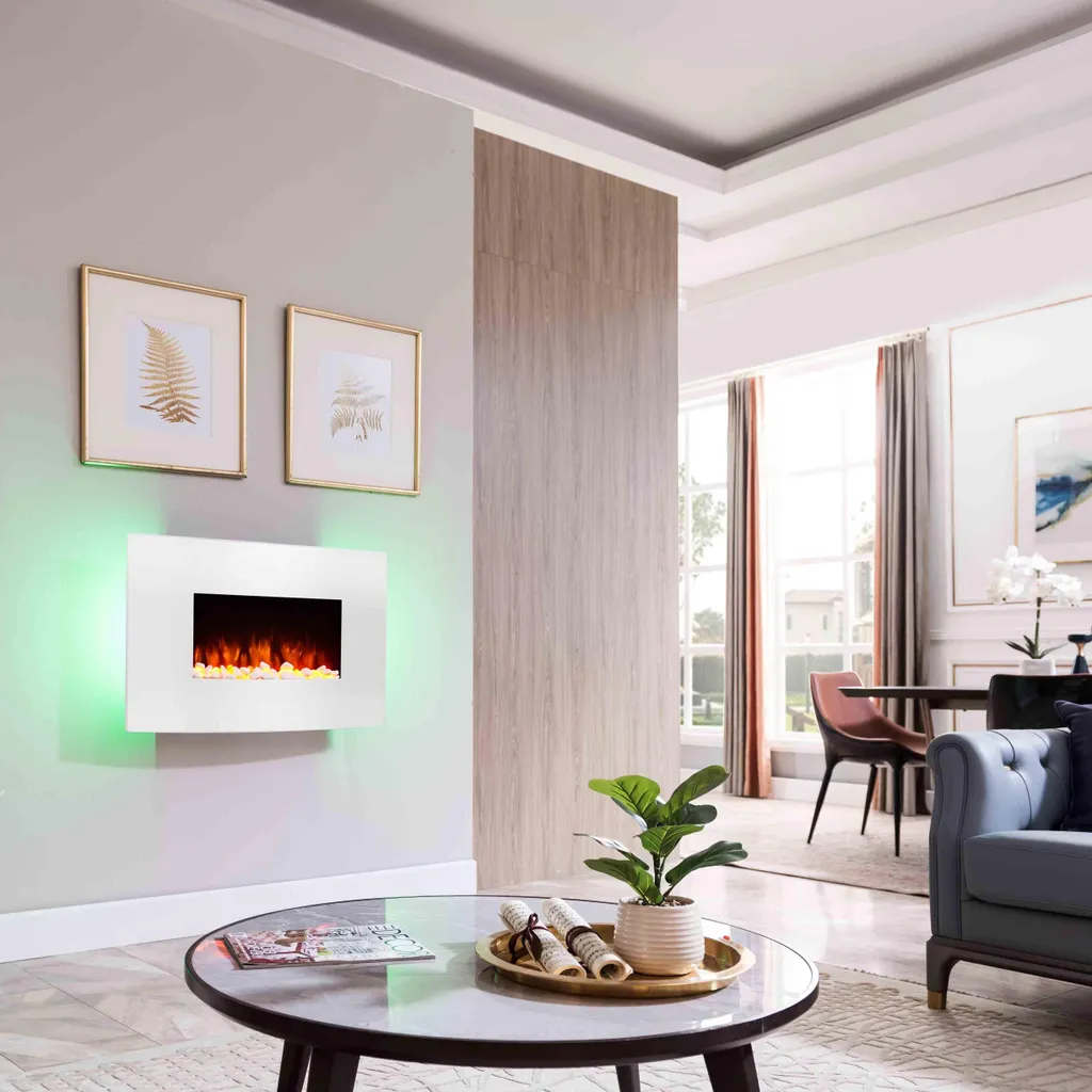 Chauffage d'appoint design 2000W - Cheminée électrique murale Enjo