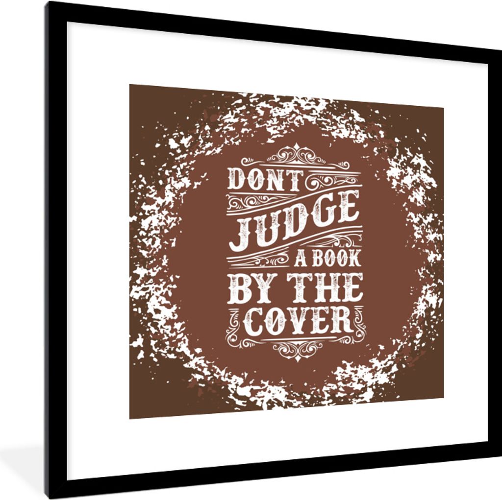 MuchoWow MuchoWow Gerahmtes Poster Jahrgang - Gestaltung - Text 40x40 cm - Poster mit zchwarzem Bilderrahmen - Poster - Plakat im Rahmen