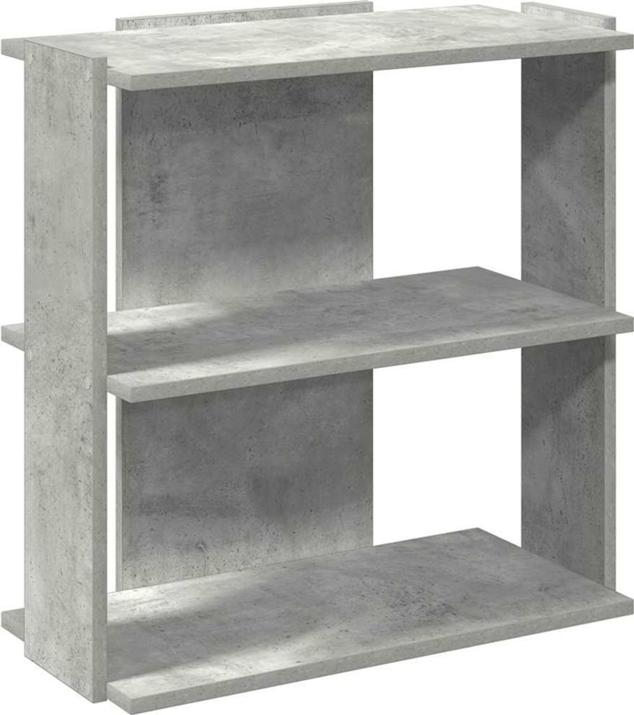 Bücherregal 3 Böden Betongrau 60x30x60 cm Holzwerkstoff