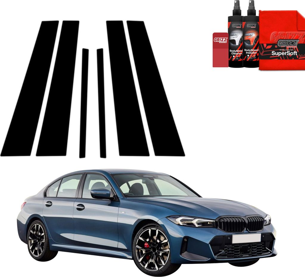 6in1 Schwarze Grizz Protector schutzfolie für B-C-Säule - BMW 3 Sedan (2025)
