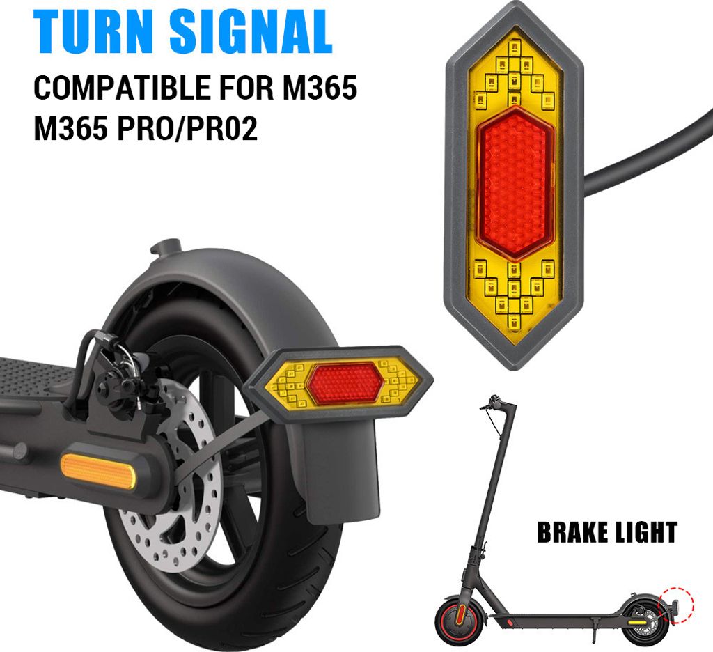 Blinker für Elektroroller, Rücklicht, Bremslicht mit Lenkgriff, Roller & Scooter Zubehör, kompatibel mit Xiaomi M365 Elektroroller