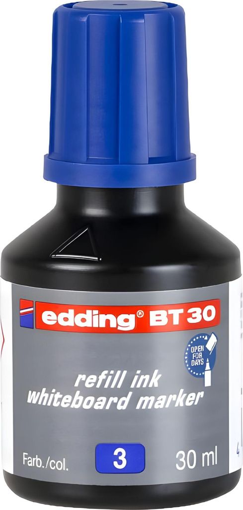 edding BT 30 Whiteboardmarker Nachfülltinte blau 30 ml Produktbild 