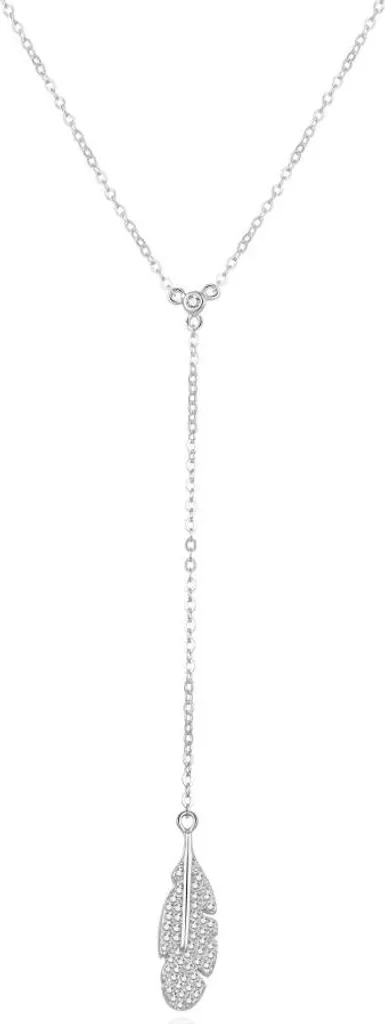 Collier argent plume AGS986 ciselé à la main, bijou fin haute qualité