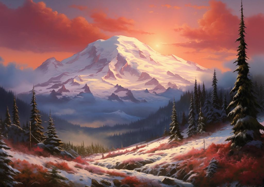 Plakat 42x29,7cm Morgenrot Gipfel