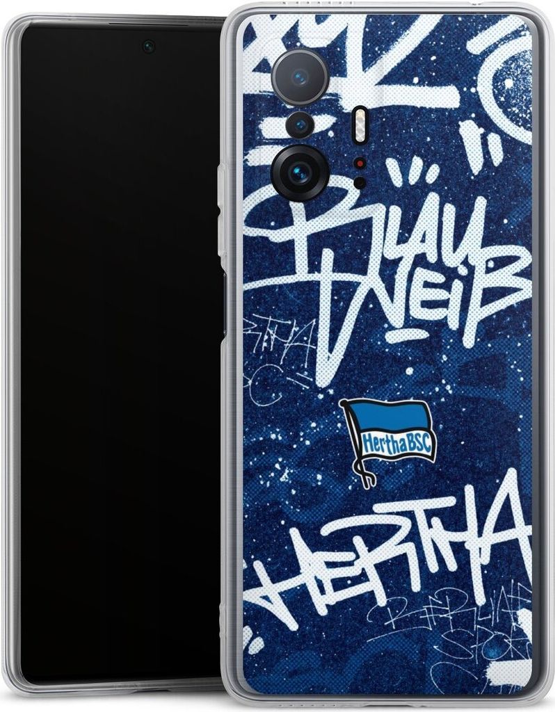 DeinDesign Handyhülle für Xiaomi 11T Pro 5G Silikon Hülle Case Smartphone Schutzhülle Graffiti Hertha BSC Offizielles Lizenzprodukt
