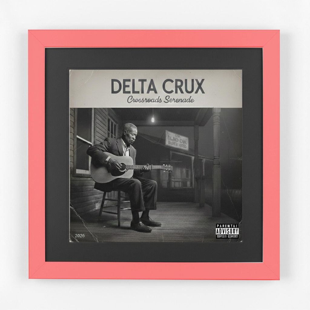 K-Möbel Schallplatten Rahmen Rot 40x40cm mit schwarzem Passepartout - Germany - Vinylrahmen aus Echtholz für das Cover