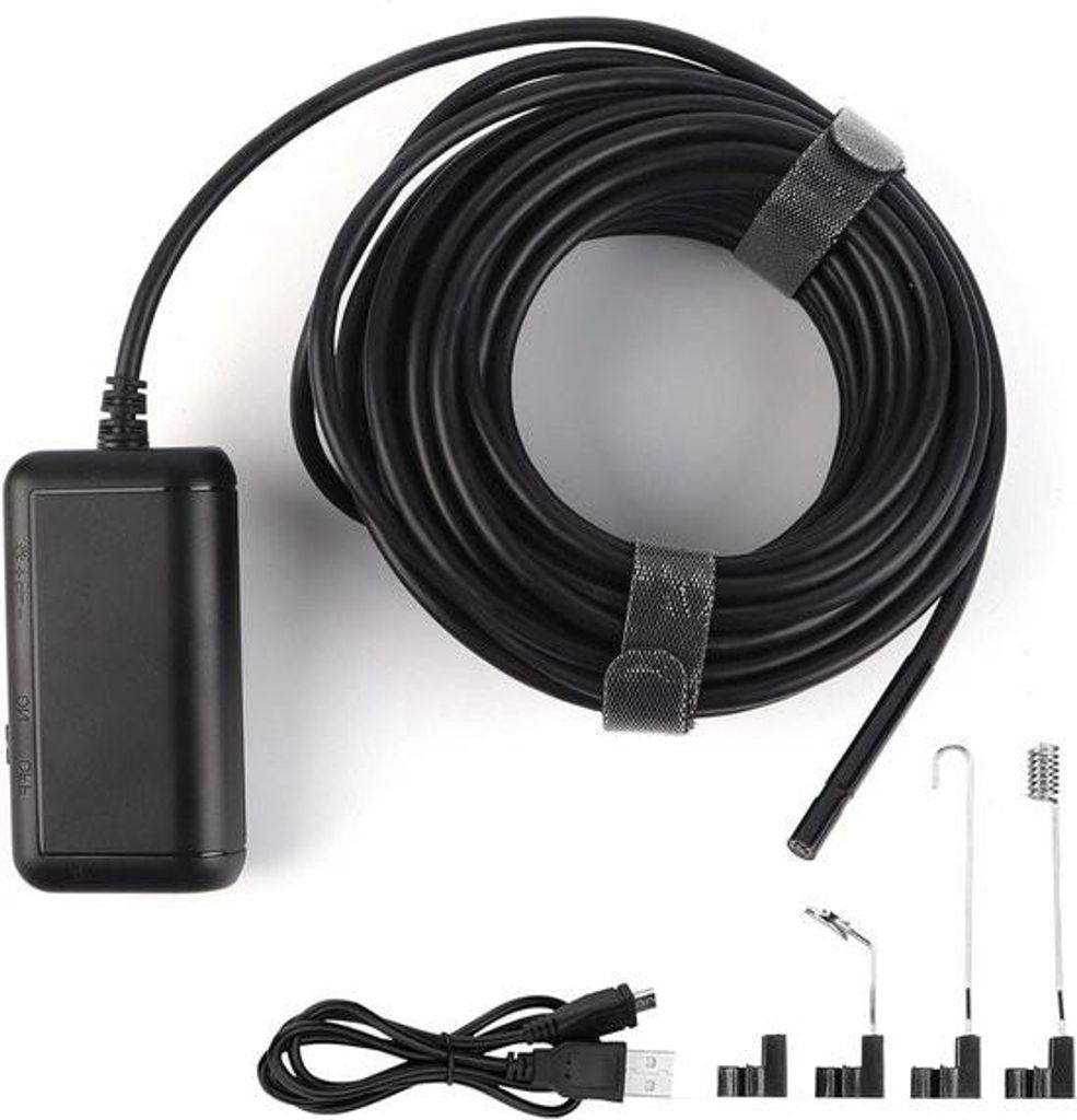 WLAN-Endoskop-USB-Boreskop-Inspektionskamera für iOS-/Android-Smartphones – IP67 wasserdicht, 6 LEDs, 5-MP-Kamera (5 m Kabel)