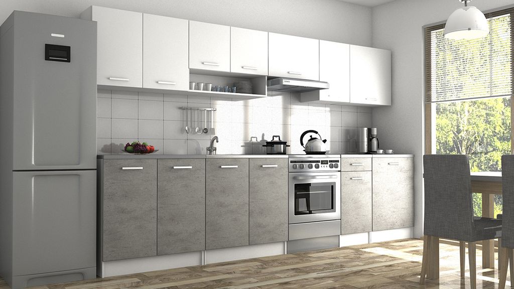 Kuchyňská linka LUIZA II 320x260 - Bílá + beton Obrázek produktu 