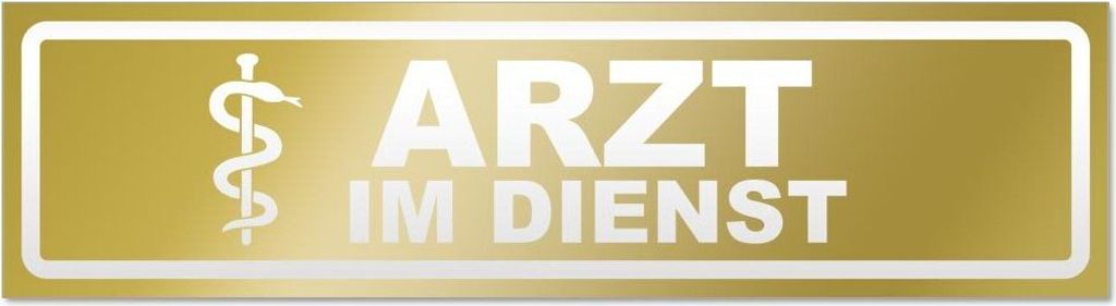 Kiwistar Arzt im Dienst Motiv 1 invertiert Magnetschild Schild magnetisch - 20cm Gold - Magnetfolie für Auto PKW Kfz