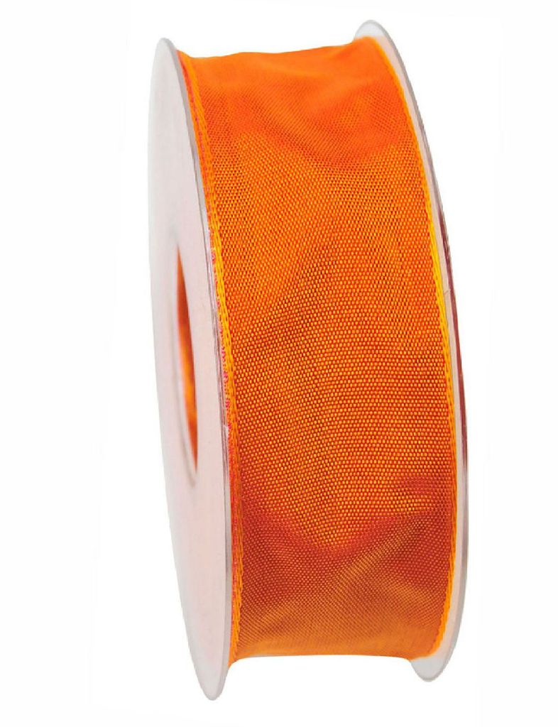 Band mit Drahtkante I orange I Breite 40 mm I Länge: 25 Meter - 0,57 € pro Meter