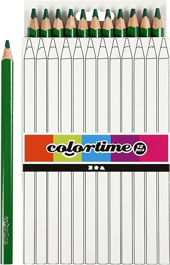 Set 12 Matitoni Verdi Jumbo Triangolari - Matite Colorate Anti-Fatica