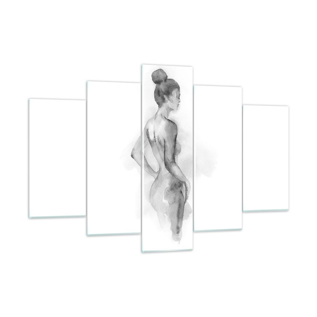 Bilder auf glas - 5 Teile - Frau Körper Stück - 150x100cm - Glasbilder - Wandbilder - Bilder - zum Aufhängen bereit - Wanddekoration aus Glas - ...