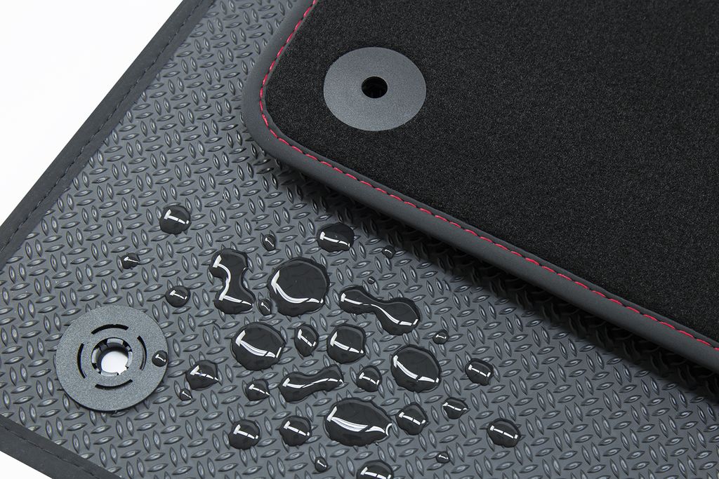 Allwetter Fußmatten passend für Tesla Model 3 Bj. 2019-2020, Naht:Rot