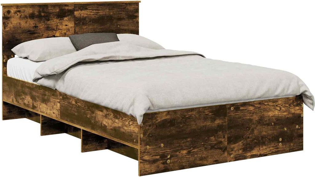 Bettrahmen Geräucherte Eiche 137 x 203 cm Holzwerkstoff