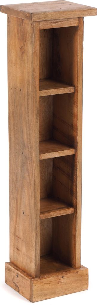 HOLZ CD REGAL TOWER | 75cm, Holzregal, Buch CD Rack mit 4 Fächern | Farbe: 08 honigfarben gewachst