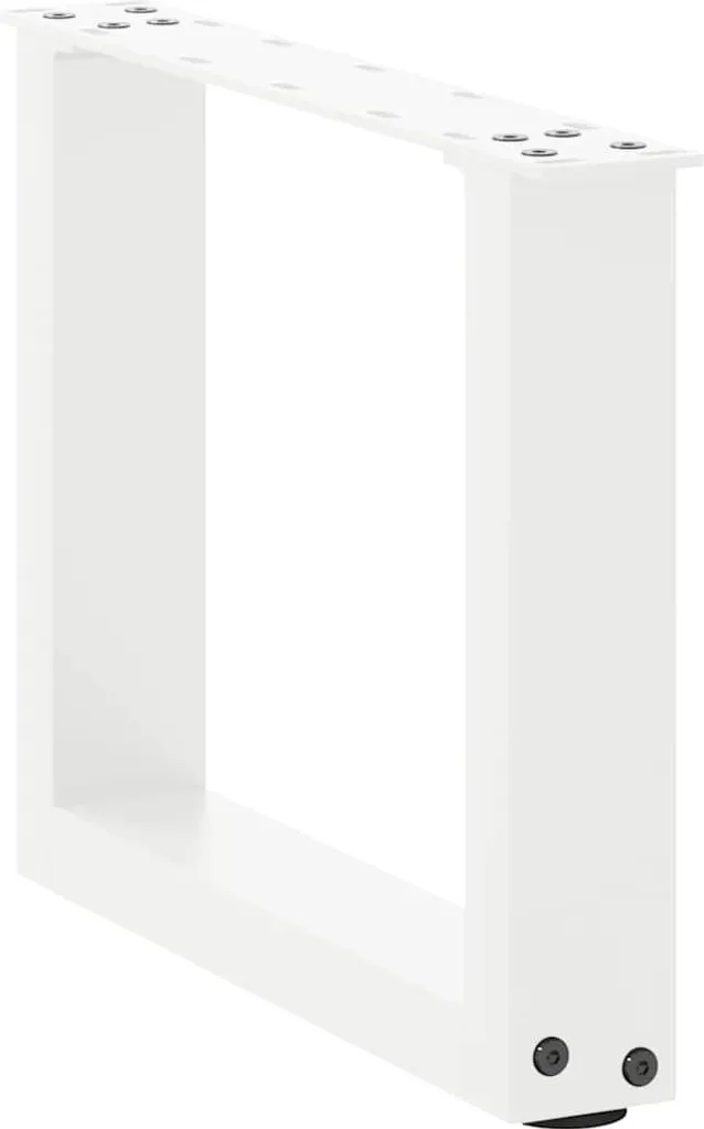 Gambe a U in Acciaio Bianco 40x30 cm - Set 2 Piedi Tavolino Moderno - 4