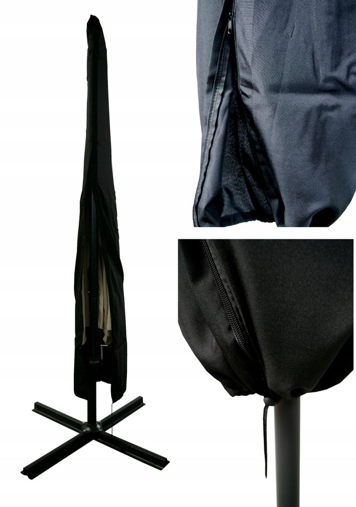 Ekspand | Pokrowiec na parasol ogrodowy – czarny – 210 x 40 Zdjęcie produktu 