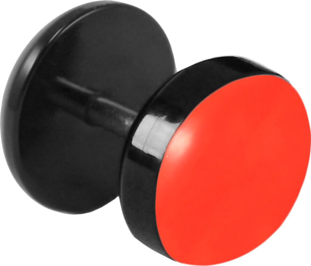 Fake Plug Ohrstecker Emaille Farbe - Leuchtend Rot