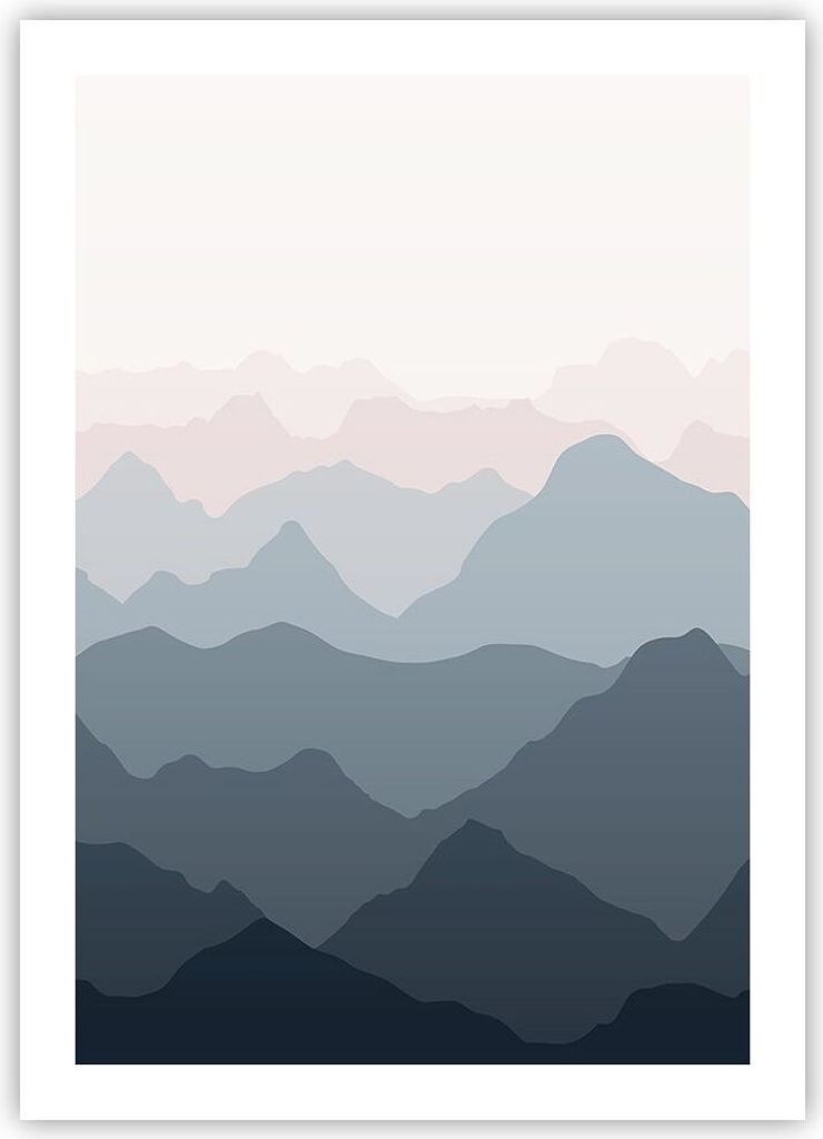 Poster - Poster ohne Rahmen - Berge Grafiken Buntstift - Produktbild 