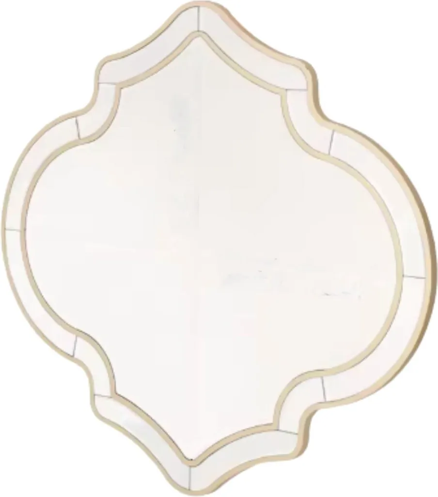 Miroir mural salon et couloir doré 88 cm - Décoration murale lumineuse