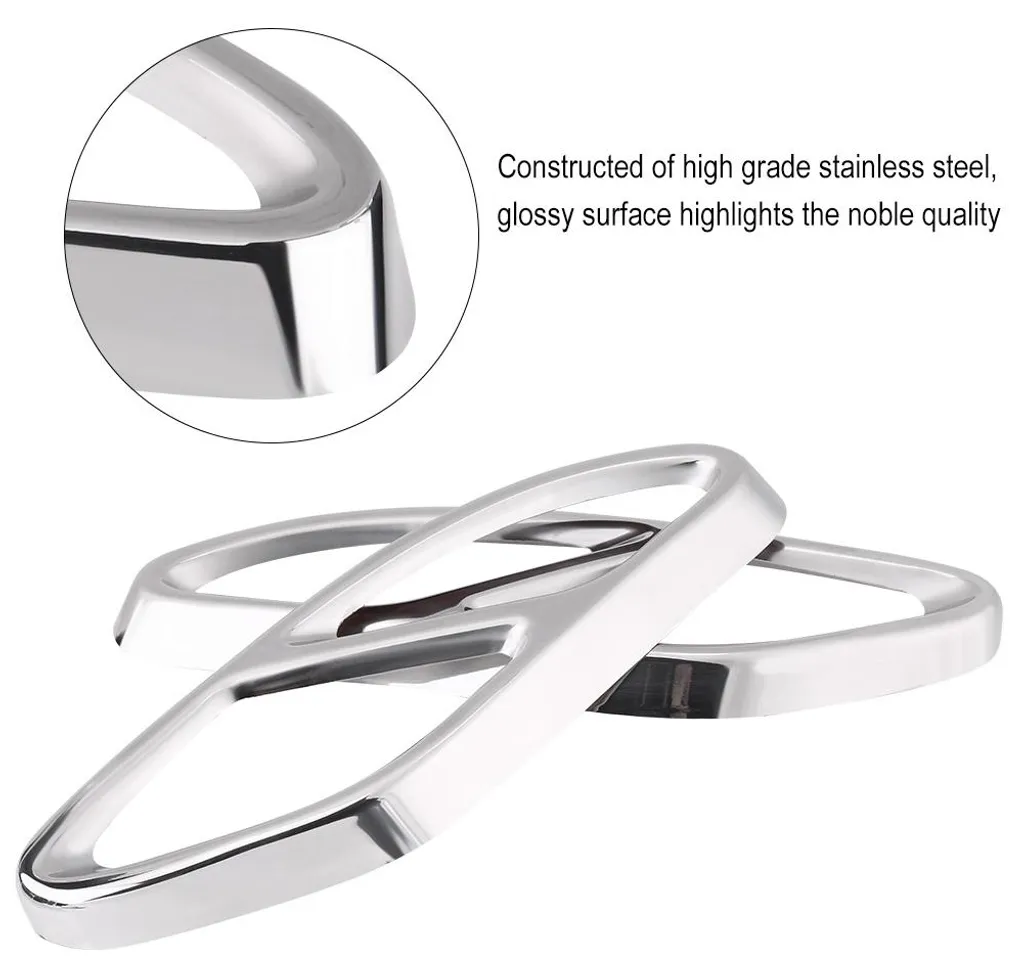 Canules d'échappement en chrome pour Mercedes Classe A W176 Argent