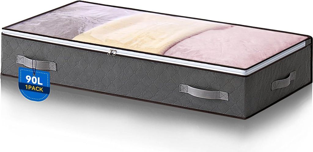 Opvouwbare 90 Liter Lagerungskiste in Grau - 100 x 50 x 18 cm